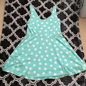 Mint Green Polka Dot Skater Dress